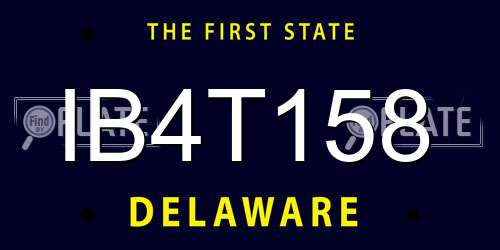 IB4T158 Delaware License Plate