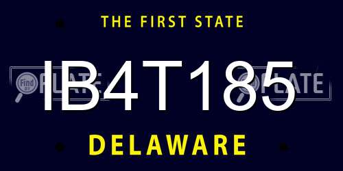 IB4T185 Delaware License Plate