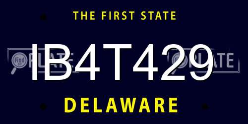 IB4T429 Delaware License Plate