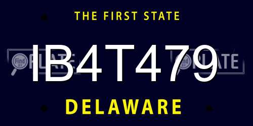 IB4T479 Delaware License Plate