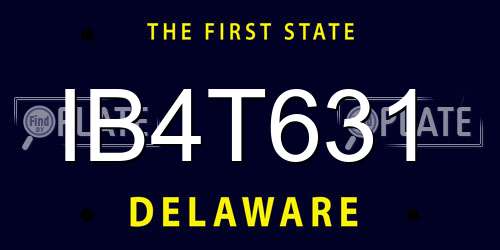 IB4T631 Delaware License Plate