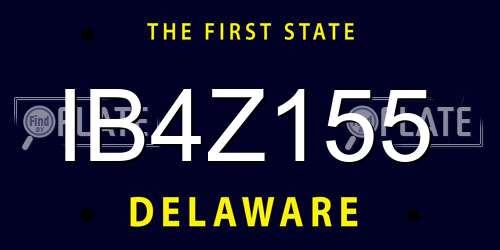 IB4Z155 Delaware License Plate