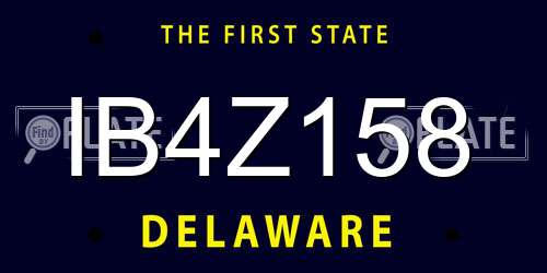 IB4Z158 Delaware License Plate