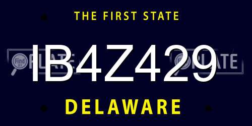 IB4Z429 Delaware License Plate