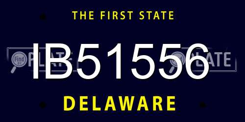 IB51556 Delaware License Plate