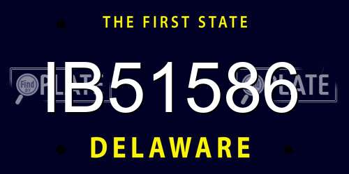 IB51586 Delaware License Plate