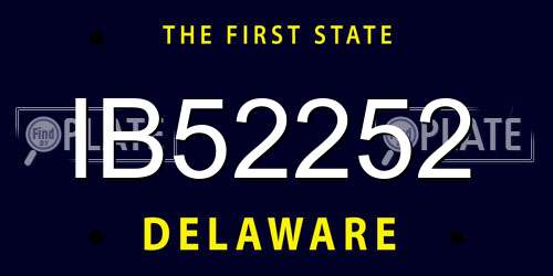 IB52252 Delaware License Plate