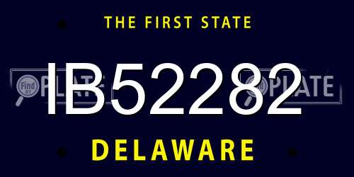 IB52282 Delaware License Plate