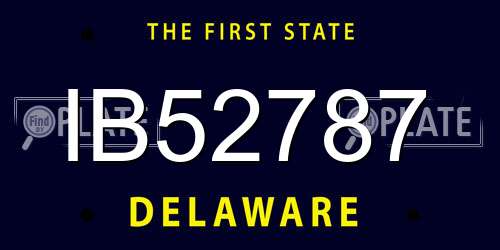 IB52787 Delaware License Plate