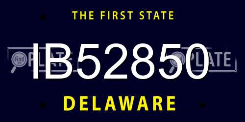 IB52850 Delaware License Plate