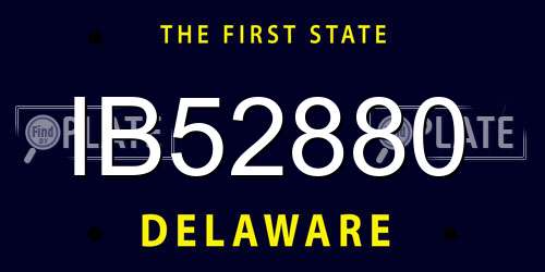 IB52880 Delaware License Plate