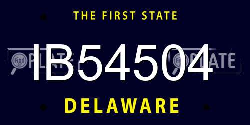 IB54504 Delaware License Plate