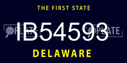 IB54593 Delaware License Plate