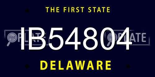 IB54804 Delaware License Plate