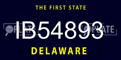 IB54893 Delaware License Plate