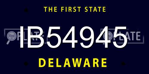 IB54945 Delaware License Plate
