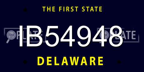 IB54948 Delaware License Plate