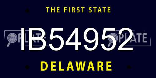 IB54952 Delaware License Plate