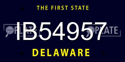 IB54957 Delaware License Plate