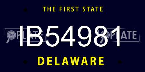 IB54981 Delaware License Plate