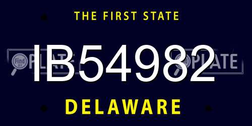 IB54982 Delaware License Plate