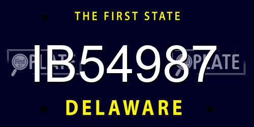 IB54987 Delaware License Plate