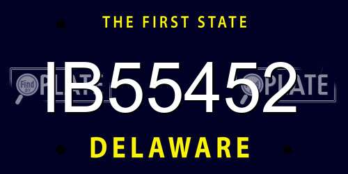IB55452 Delaware License Plate