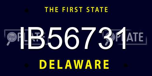 IB56731 Delaware License Plate