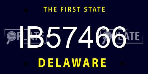 IB57466 Delaware License Plate