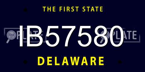 IB57580 Delaware License Plate