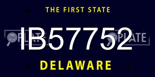 IB57752 Delaware License Plate