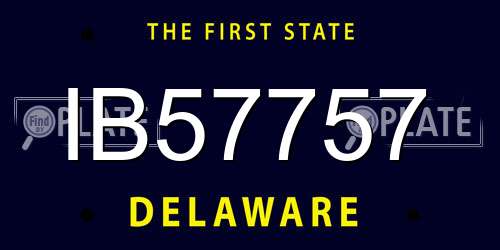 IB57757 Delaware License Plate