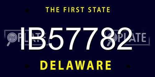 IB57782 Delaware License Plate