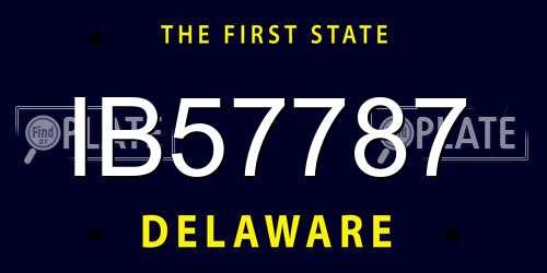 IB57787 Delaware License Plate