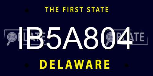 IB5A804 Delaware License Plate