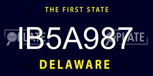 IB5A987 Delaware License Plate