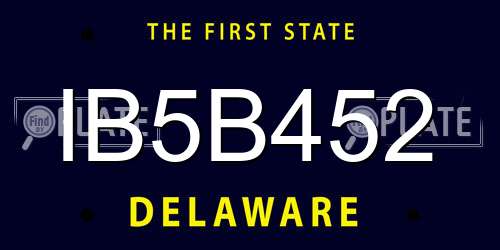 IB5B452 Delaware License Plate