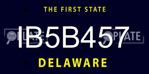 IB5B457 Delaware License Plate