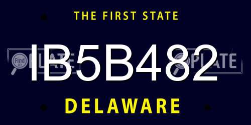 IB5B482 Delaware License Plate