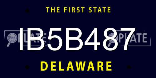 IB5B487 Delaware License Plate