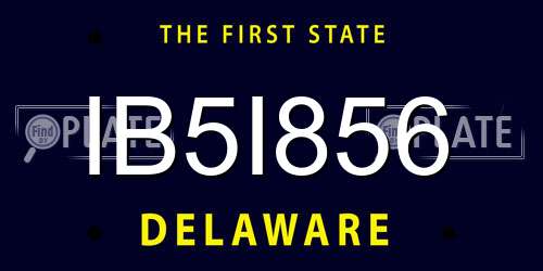 IB5I856 Delaware License Plate