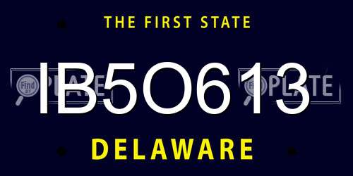 IB5O613 Delaware License Plate