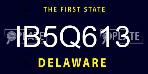 IB5Q613 Delaware License Plate