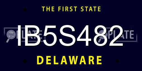 IB5S482 Delaware License Plate