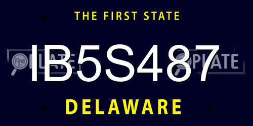 IB5S487 Delaware License Plate