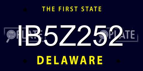 IB5Z252 Delaware License Plate