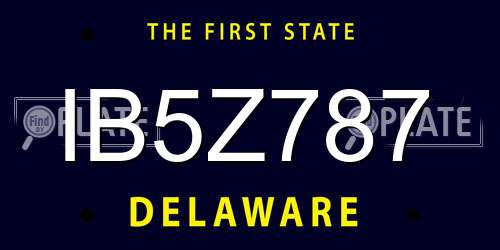 IB5Z787 Delaware License Plate