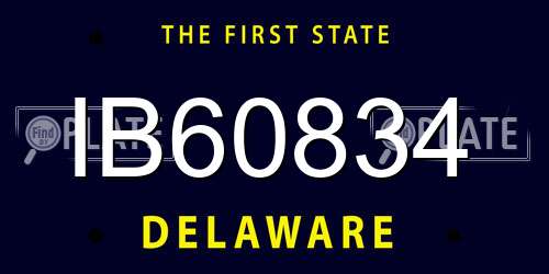 IB60834 Delaware License Plate