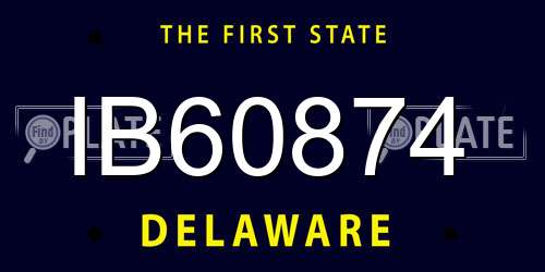 IB60874 Delaware License Plate