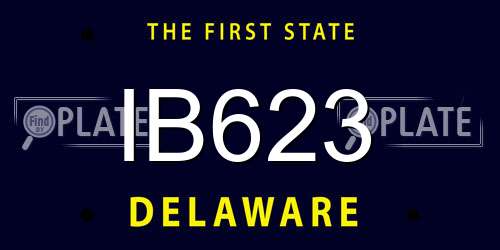 IB623 Delaware License Plate